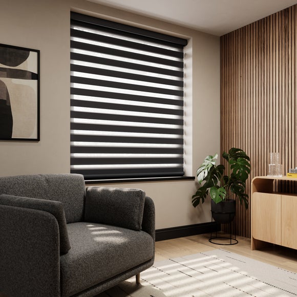 Swish Day and Night Daylight Made to Measure Roller Blind Black