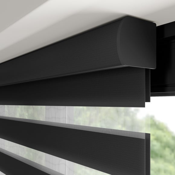 Swish Day and Night Daylight Made to Measure Roller Blind Black