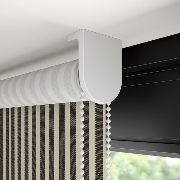 Linford Stripe Fire Retardant Daylight Made to Measure Roller Blind Linford Stripe Black