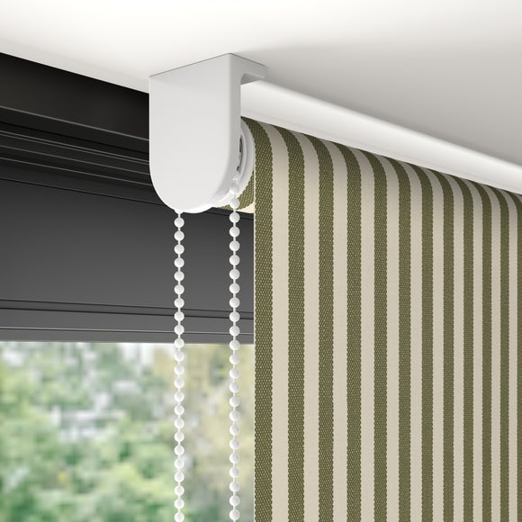 Linford Stripe Fire Retardant Blackout Made to Measure Roller Blind Linford Stripe Olive