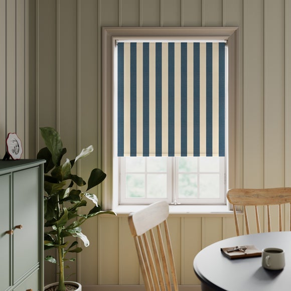 Beatrice Stripe Fire Retardant Blackout Made to Measure Roller Blind Beatrice Stripe Navy