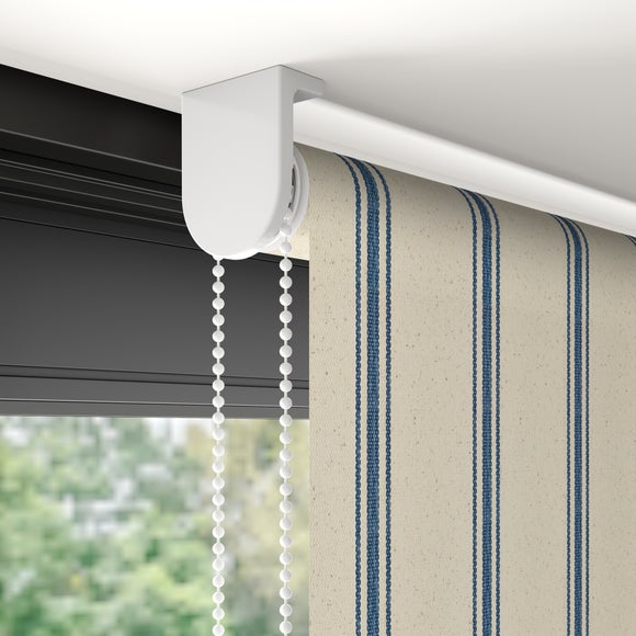 Folkstone Stripe Fire Retardant Blackout Made to Measure Roller Blind Folkstone Stripe Blue