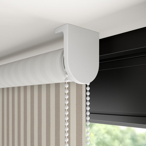 Linford Stripe Fire Retardant Daylight Made to Measure Roller Blind Linford Stripe Dove Grey