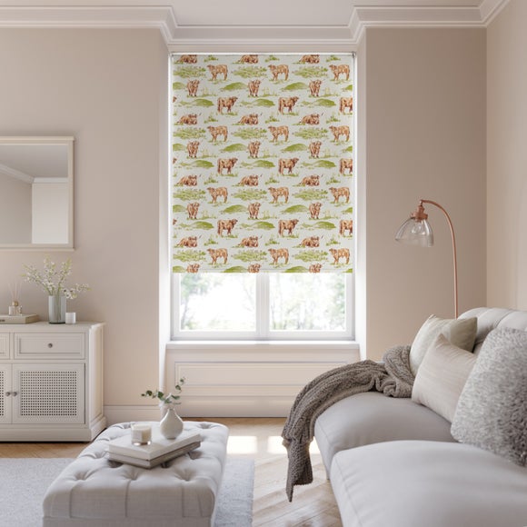Highland Cow Fire Retardant Blackout Made to Measure Roller Blind Highland Cow Multicolour