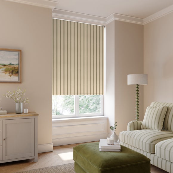 Folkstone Stripe Fire Retardant Blackout Made to Measure Roller Blind Folkstone Stripe Olive