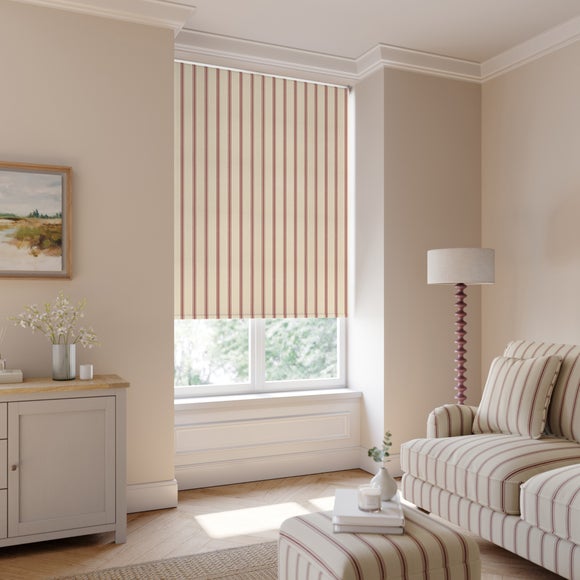 Folkstone Stripe Fire Retardant Blackout Made to Measure Roller Blind Folkstone Stripe Mulberry