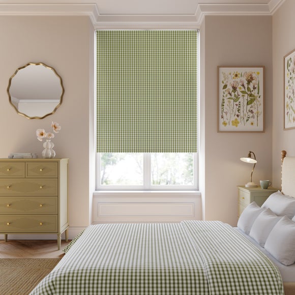 Portloe Gingham Check Blackout Made to Measure Roller Blind Portloe Gingham Check Olive