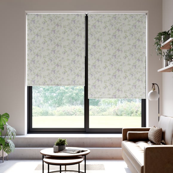 Wisteria Floral Blackout Made to Measure Roller Blind Wisteria Floral Lilac
