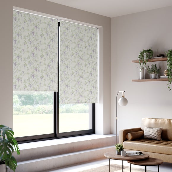 Wisteria Floral Blackout Made to Measure Roller Blind Wisteria Floral Lilac