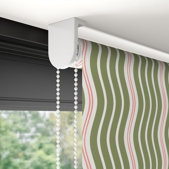 Wiggle Stripe Blackout Made to Measure Roller Blind Wiggle Stripe Moss