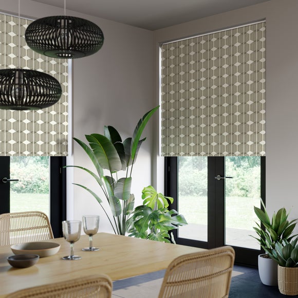 Zander Geometric Print Daylight Made to Measure Roller Blind Zander Geometric Print Raven