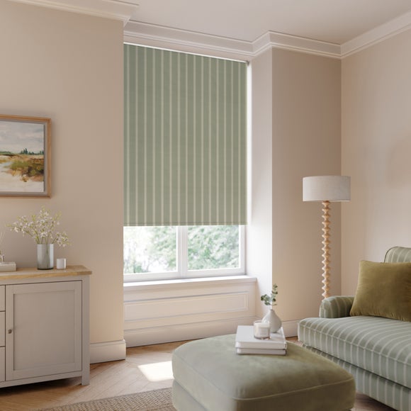 Folkstone Stripe Fire Retardant Daylight Made to Measure Roller Blind Folkstone Stripe Sage