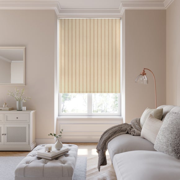 Folkstone Stripe Fire Retardant Daylight Made to Measure Roller Blind Folkstone Stripe Natural