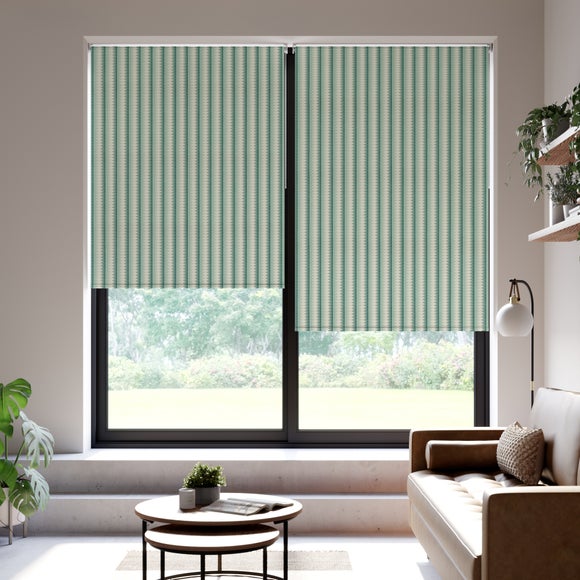 Zigzag Stripe Blackout Made to Measure Roller Blind Zigzag Stripe Teal