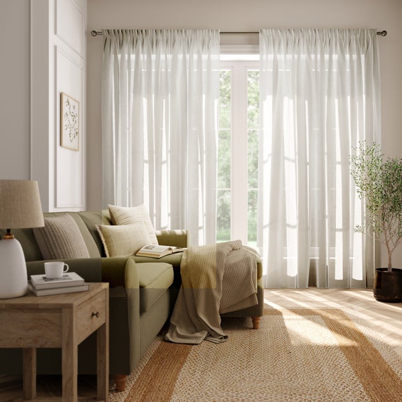 Una Made to Measure Voile Curtains Una White