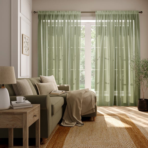 Arcadia Made to Measure Voile Curtains Arcadia French Green