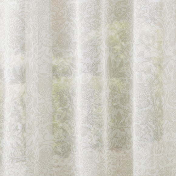 William Morris at Home Strawberry Thief Sheer Made to Measure Voile Curtains Strawberry Thief Sheer Driftwood