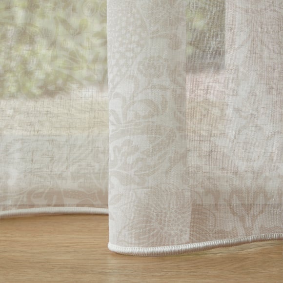 William Morris at Home Strawberry Thief Sheer Made to Measure Voile Curtains Strawberry Thief Sheer Driftwood