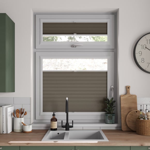 Brume Blackout Made to Measure Perfect Fit Pleated Blinds Brume Walnut