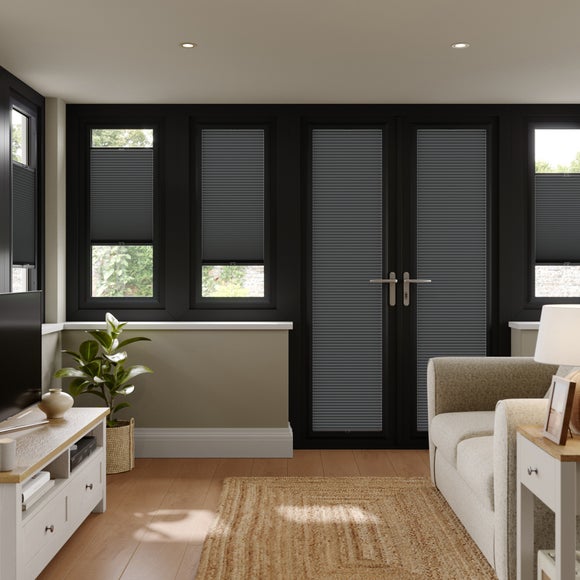 Crescent Daylight Made to Measure Perfect Fit Pleated Blinds Cresent Charcoal