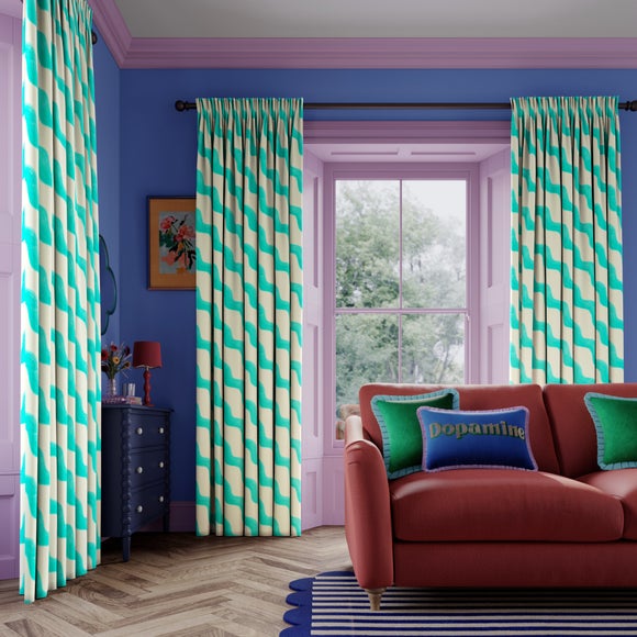 Sophie Robinson Hazy Wave Made to Measure Curtains Sophie Robinson Hazy Wave Teal