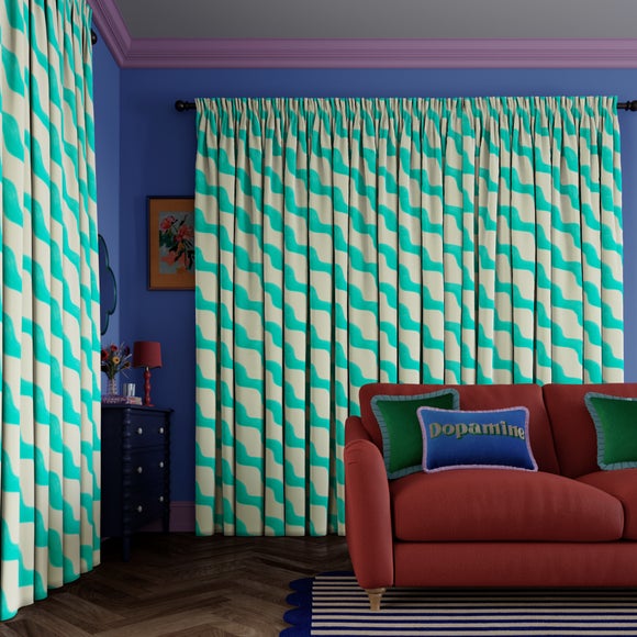Sophie Robinson Hazy Wave Made to Measure Curtains Sophie Robinson Hazy Wave Teal