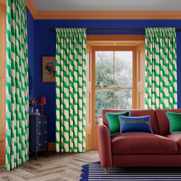 Sophie Robinson Hazy Wave Made to Measure Curtains Sophie Robinson Hazy Wave Green