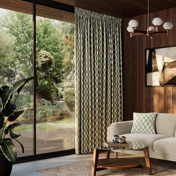 Elements Baines Made to Measure Curtain Dark Moss