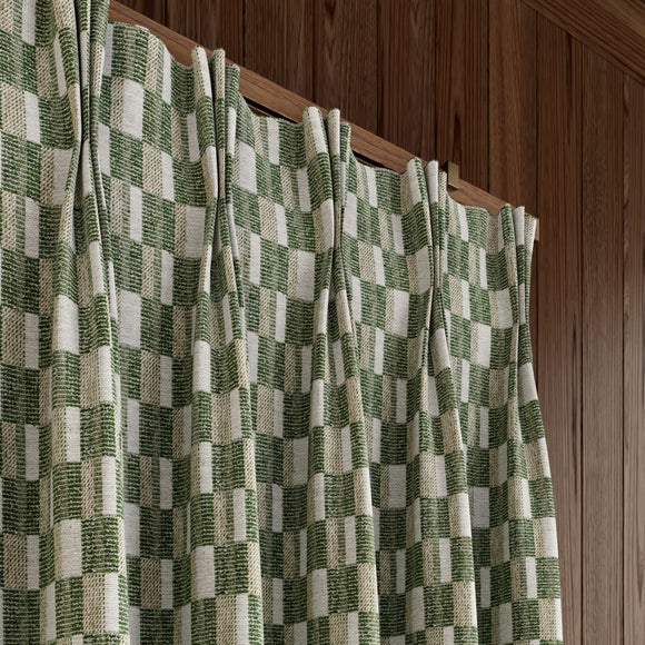 Elements Baines Made to Measure Curtain Dark Moss