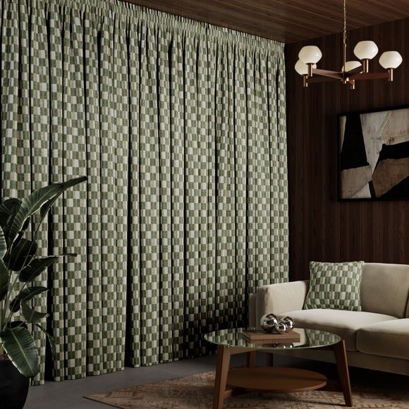 Elements Baines Made to Measure Curtain Dark Moss