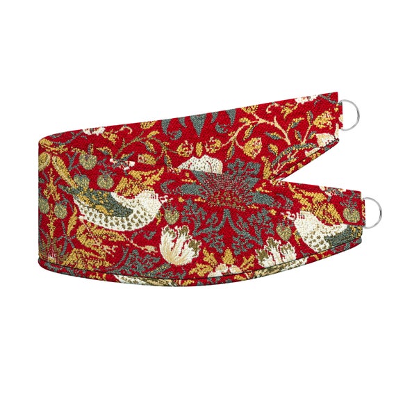 William Morris At Home Strawberry Thief Chenille Made to Order Tieback Strawberry Thief Garnet