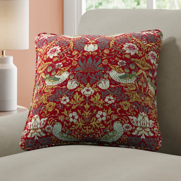 William Morris At Home Strawberry Thief Chenille Made to Order Cushion Cover
