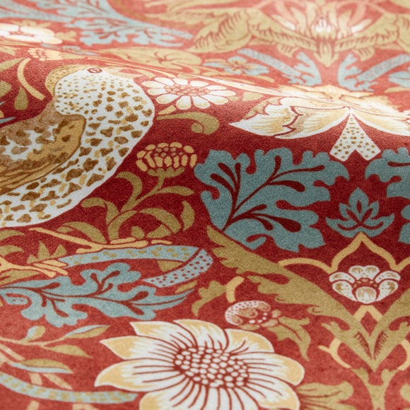 Strawberry Thief Velvet Made to Order Cushion Cover Velvet Crimson