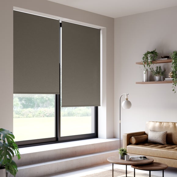 Flora Fire Retardant Blackout Made to Measure Roller Blind Flora Dark Brown
