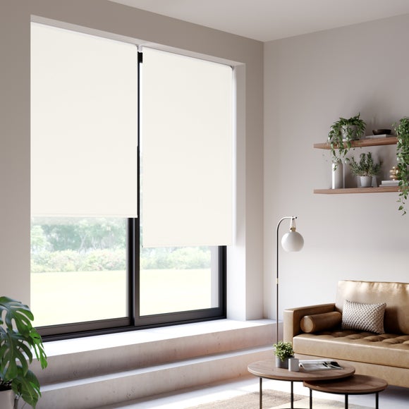 Flora Fire Retardant Blackout Made to Measure Roller Blind Flora White