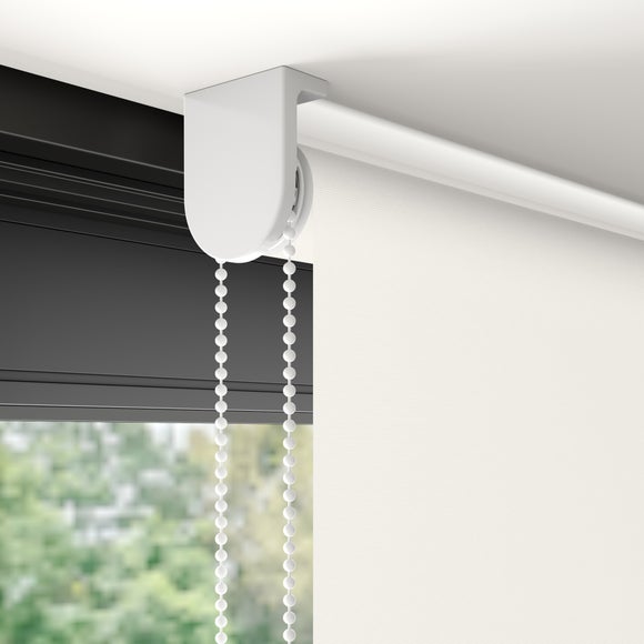 Flora Fire Retardant Blackout Made to Measure Roller Blind Flora White