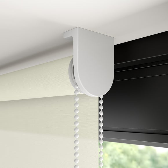 Linen Look Sheer Fire Retardant Made to Measure Roller Blind Linen Look Sheer White