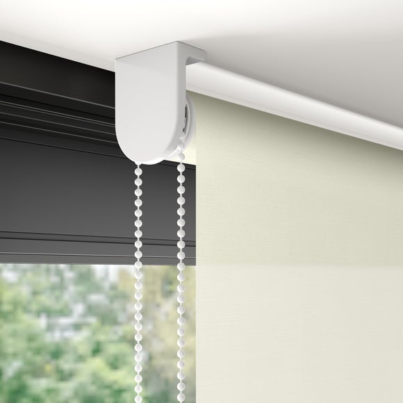 Linen Look Sheer Fire Retardant Made to Measure Roller Blind Linen Look Sheer White