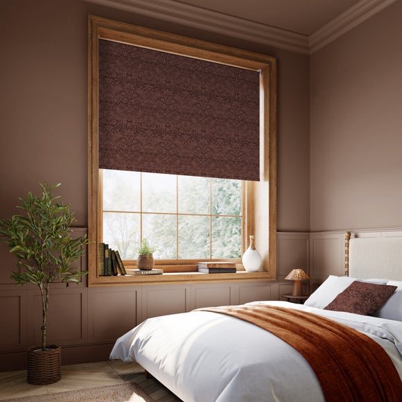 William Morris Strawberry Thief Tonal Blackout Made to Measure Roller Blind Strawberry Thief Tonal Merlot