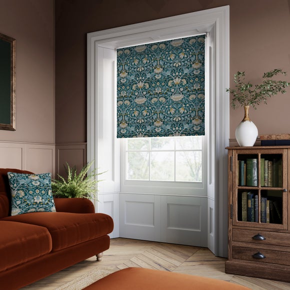 William Morris Lodden Velvet Daylight Made to Measure Roller Blind Lodden Velvet Navy Blue
