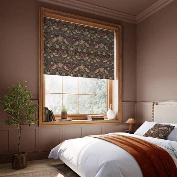 William Morris at Home Strawberry Thief Blackout Made to Measure Roller Blind Strawberry Thief Merlot