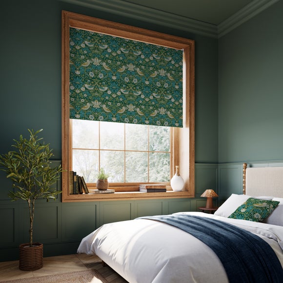 William Morris at Home Strawberry Thief Blackout Made to Measure Roller Blind Strawberry Thief Azure