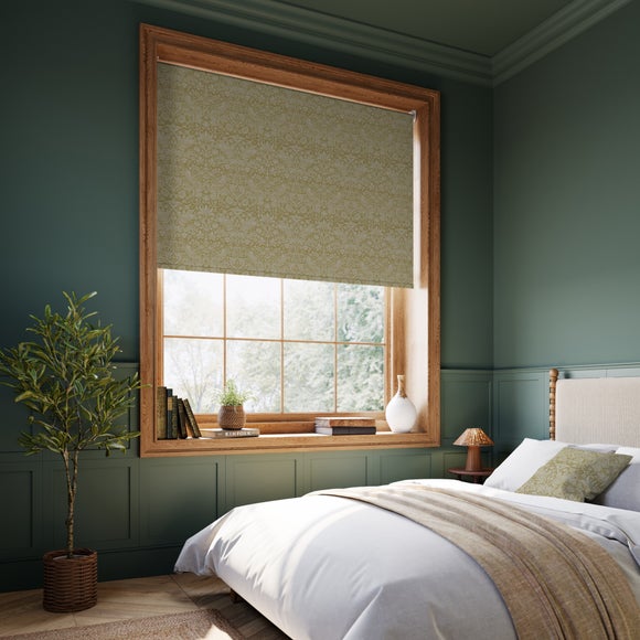 William Morris Strawberry Thief Tonal Blackout Made to Measure Roller Blind Strawberry Thief Tonal Wheat