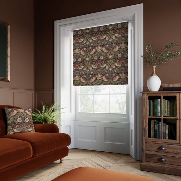 William Morris at Home Strawberry Thief Daylight Made to Measure Roller Blind Strawberry Thief Merlot