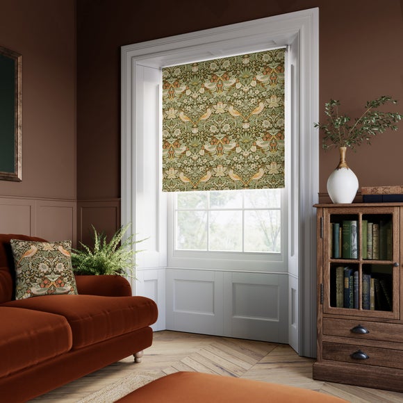William Morris at Home Strawberry Thief Daylight Made to Measure Roller Blind Strawberry Thief Clay