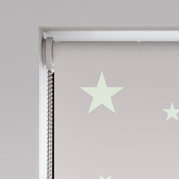 Night Glow in the Dark Flame Retardant Blackout Made to Measure Roller Blind Night Night Glow Grey