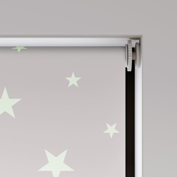 Night Glow in the Dark Flame Retardant Blackout Made to Measure Roller Blind Night Night Glow Grey