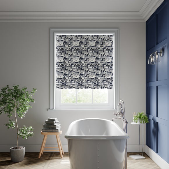 Elements Booth Navy Fire Retardant Blackout Made to Measure Roller Blind