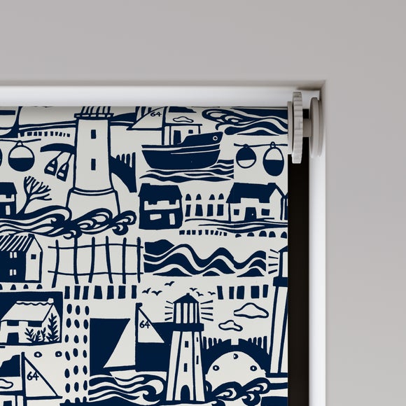 Elements Booth Navy Fire Retardant Blackout Made to Measure Roller Blind Elements Booth Navy