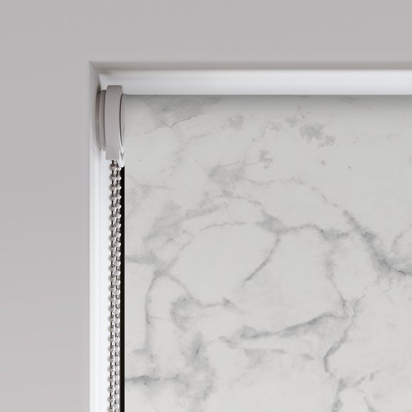 Marble Blackout Made to Measure Fire Retardant Roller Blinds Marble Silver Blackout
